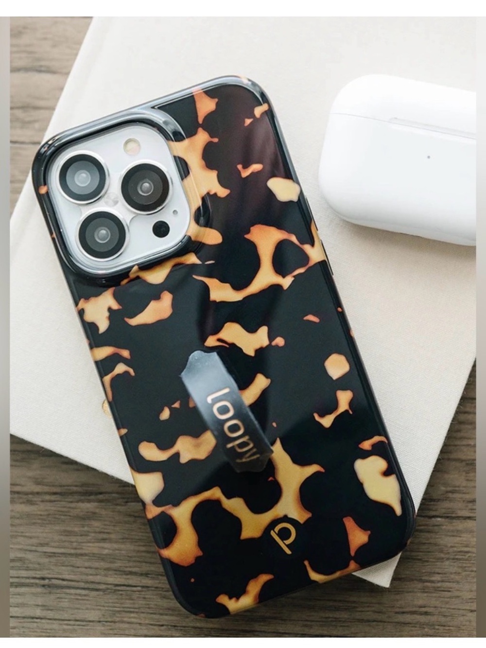 Loopy Case Tortoiseshell Print Phone Case - Black & Brown iphone 16 pro